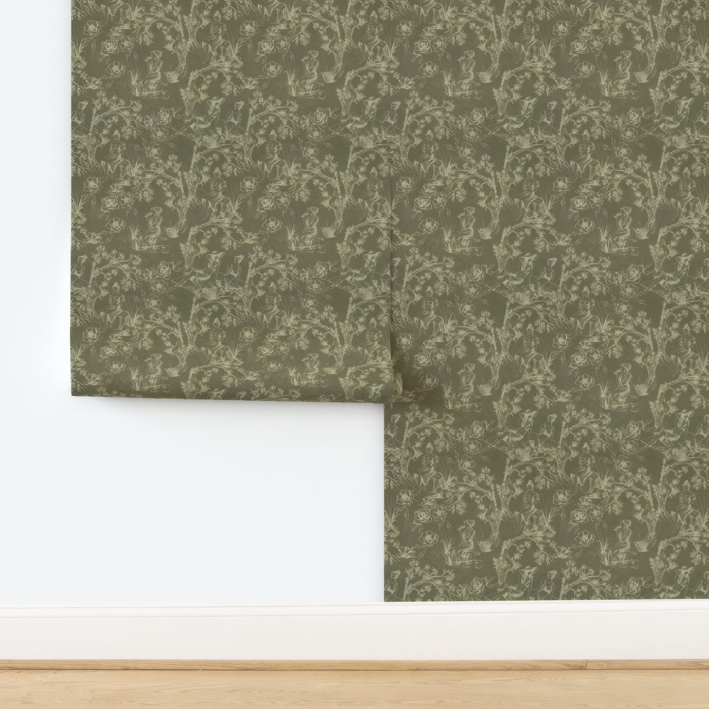 Montague Wallpaper in Olive