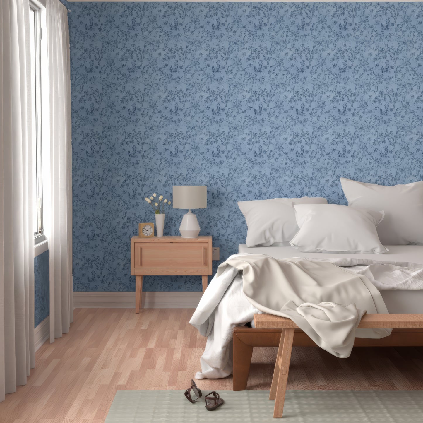 Montague Wallpaper in Azure