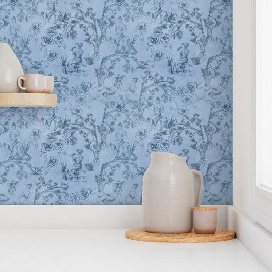 Montague Wallpaper in Azure
