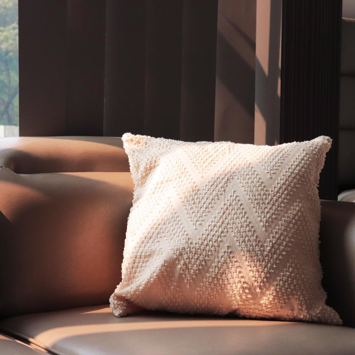 Cloud Dancer Pillow Handwoven Ikat